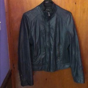 A.N.A Charcoal Grey Leather Jacket